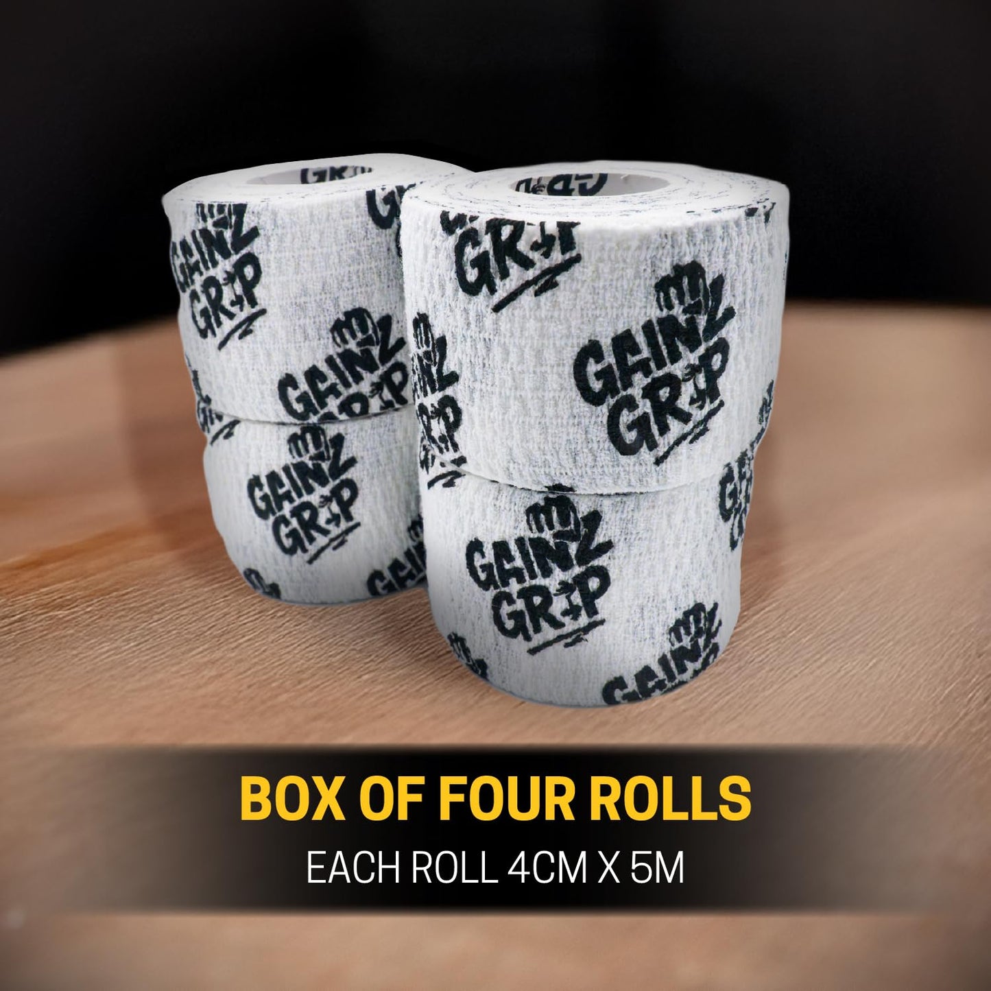 GainzGrip Hook Grip Tape - 4 Rolls Thumb Tape for Weightlifting, CrossFit, Olympic Lifting, Powerlifting & Barbell Training